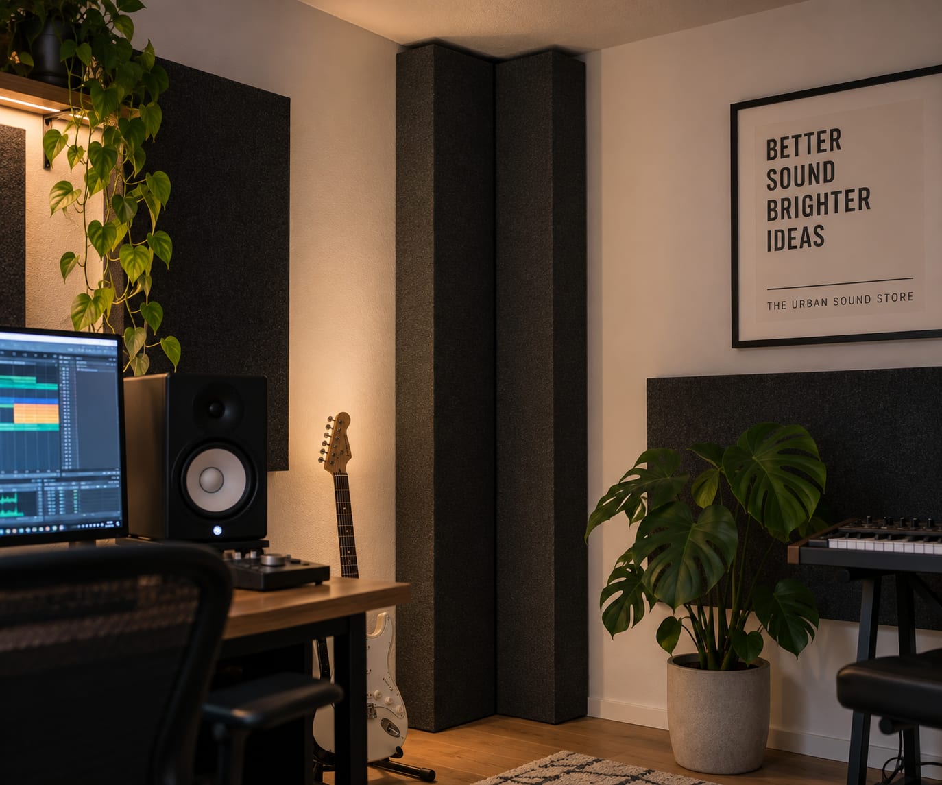 A corner bass trap installation