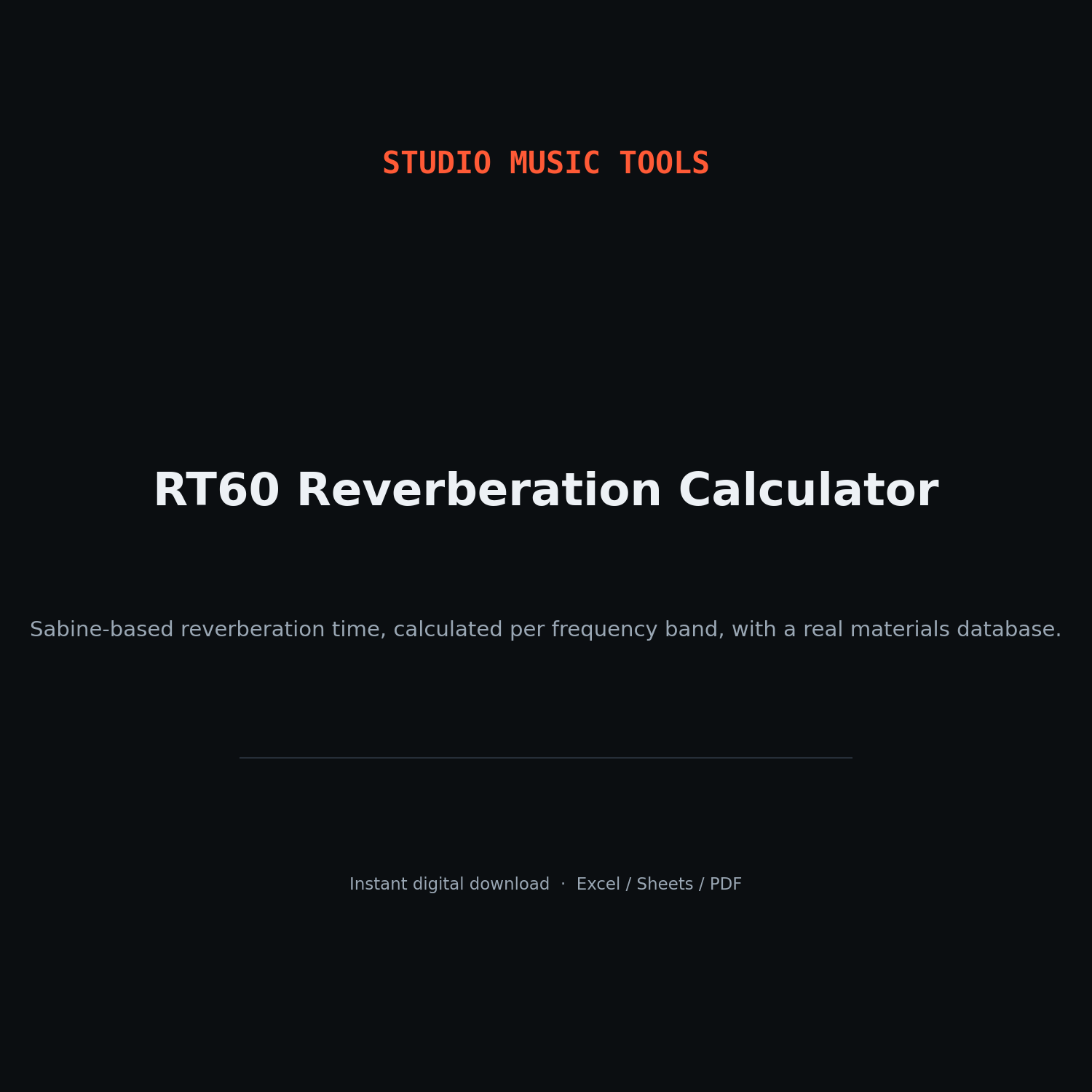 RT60 Reverberation Calculator — Product cover